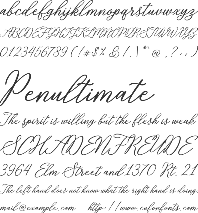 Rosabelia font preview