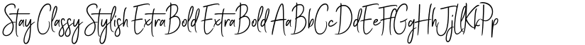 Stay Classy Stylish ExtraBold ExtraBold font