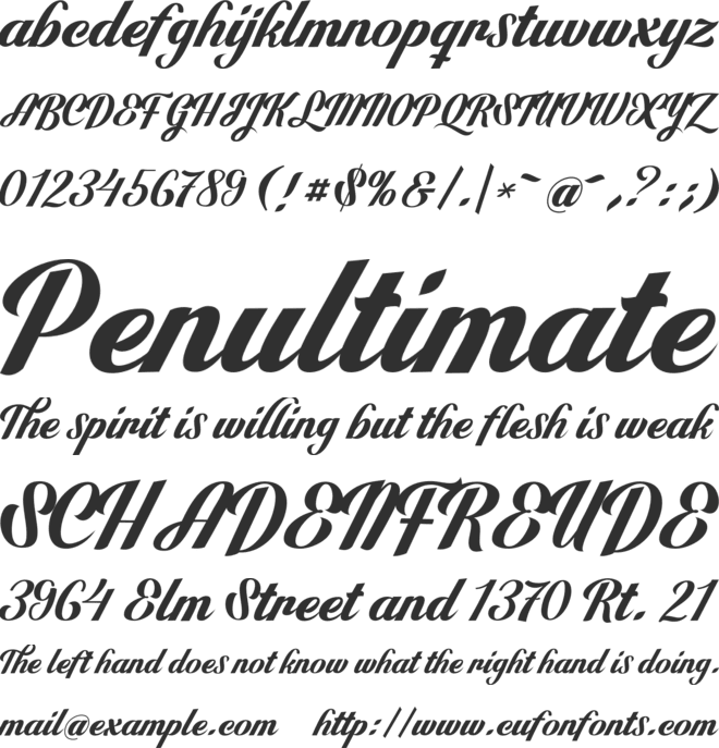 Cential Script font preview