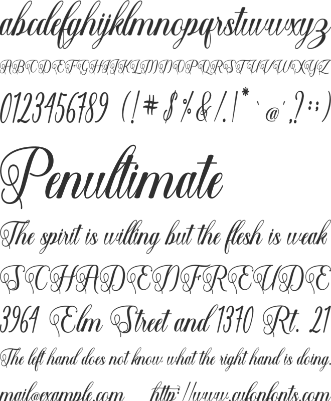 Shantea Script font preview