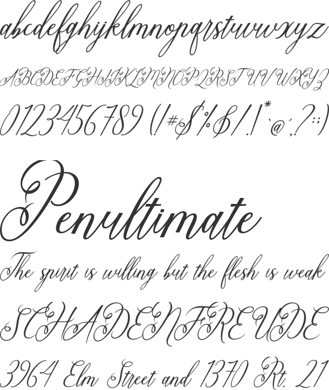 Rossabela Script font preview