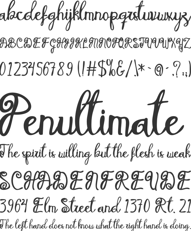 Melodina Script font preview