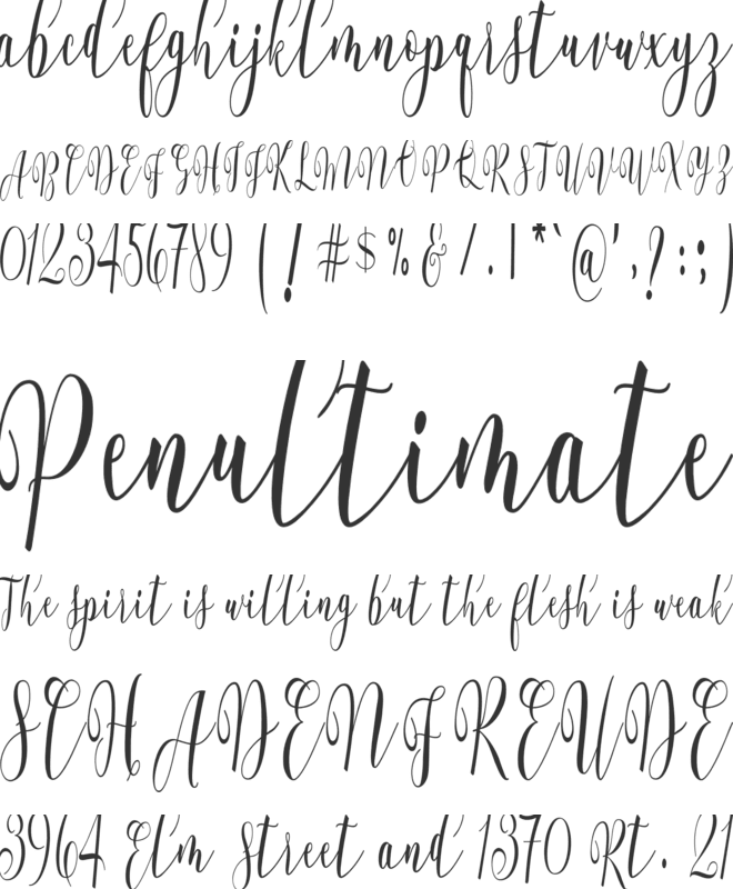 Whitelya Script font preview