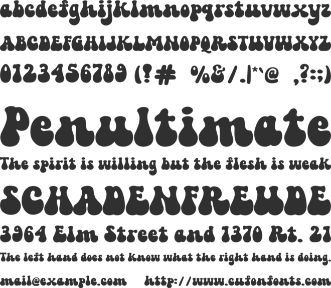 Retro Groovy font preview