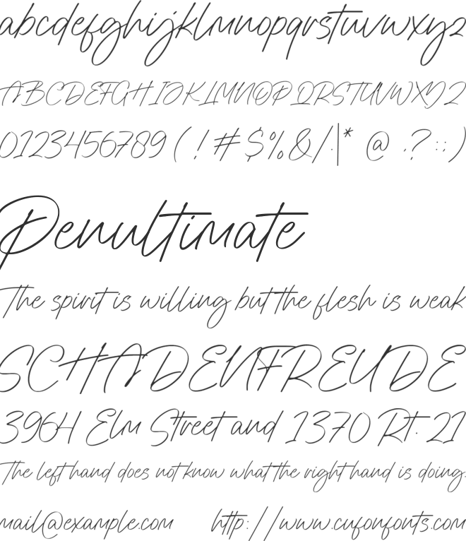 Sathine font preview