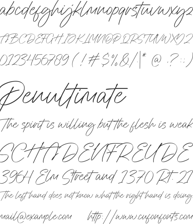 Sathine font preview