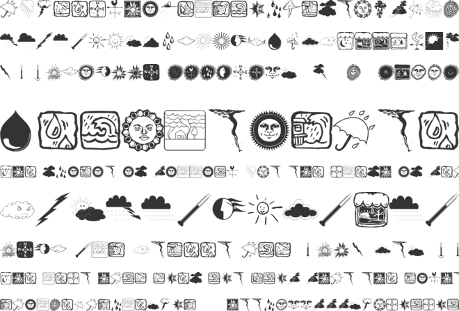 Now the Weather font preview