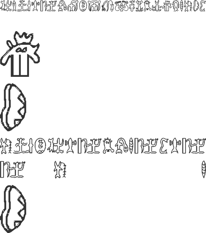 RongoRongo Glyphs font preview