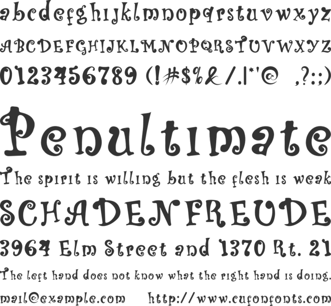 Vagetoos font preview