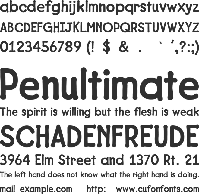 Tykewriter font preview
