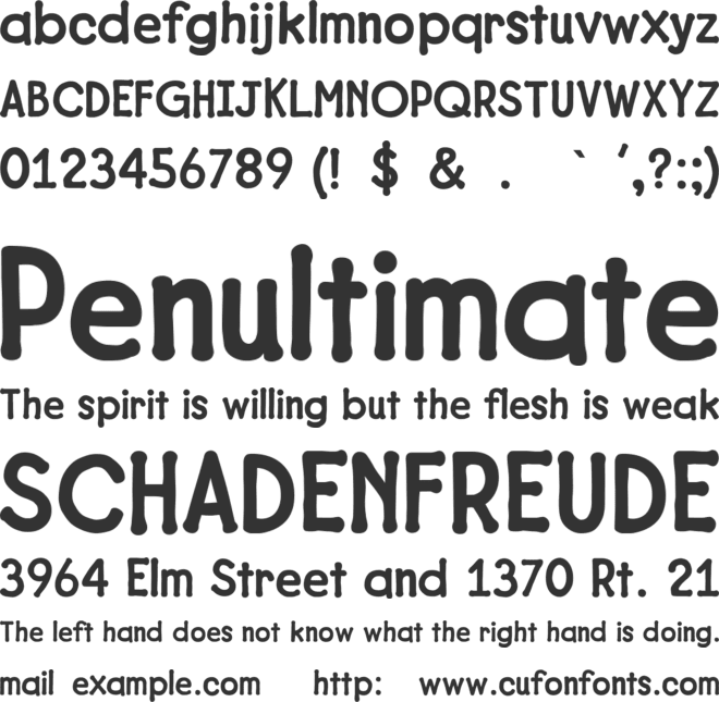 Tykewriter font preview