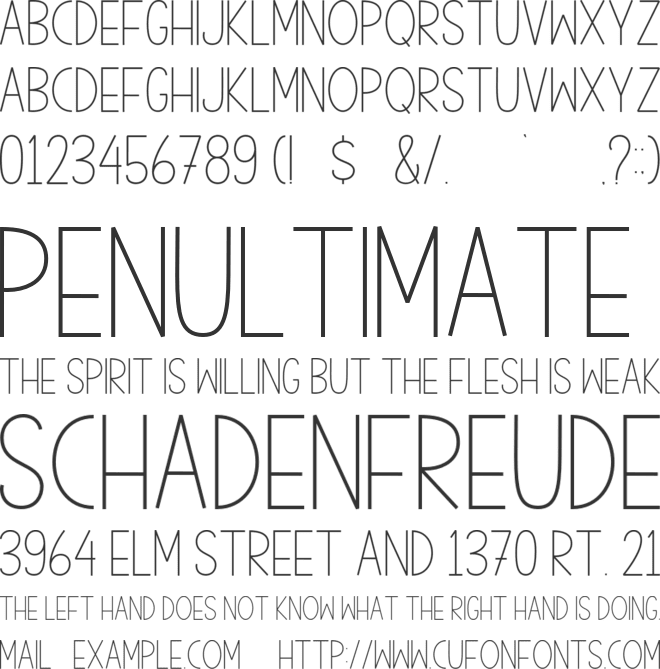 House Minimalist font preview