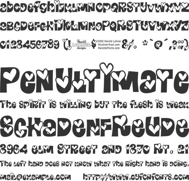 Heartland font preview