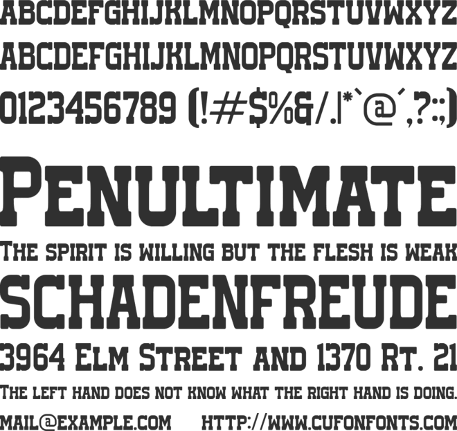 SAN ANDREAS font preview