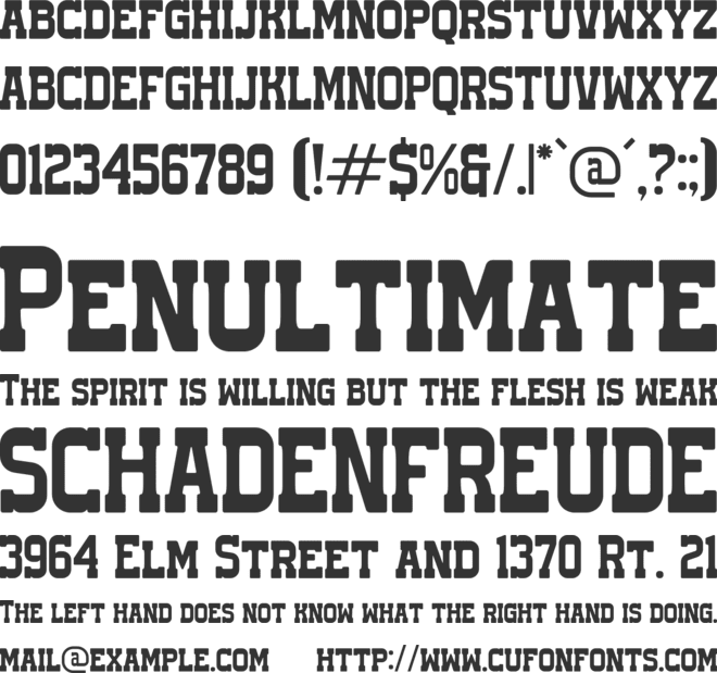 SAN ANDREAS font preview