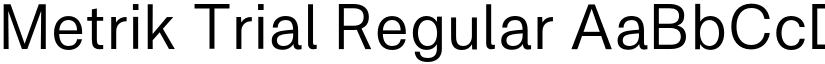 Metrik Trial Regular font