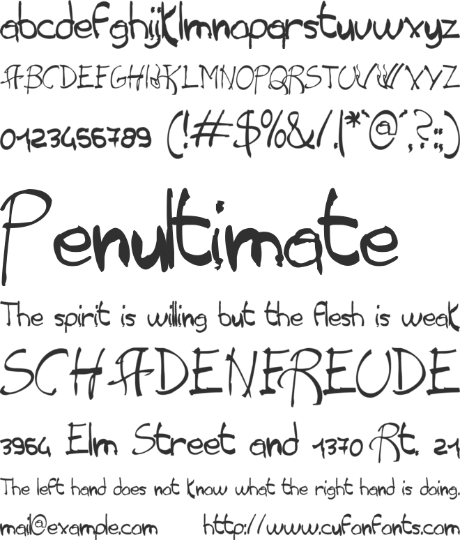 Marker font preview