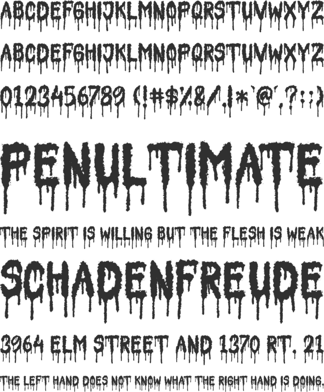 Nightmare Story font preview