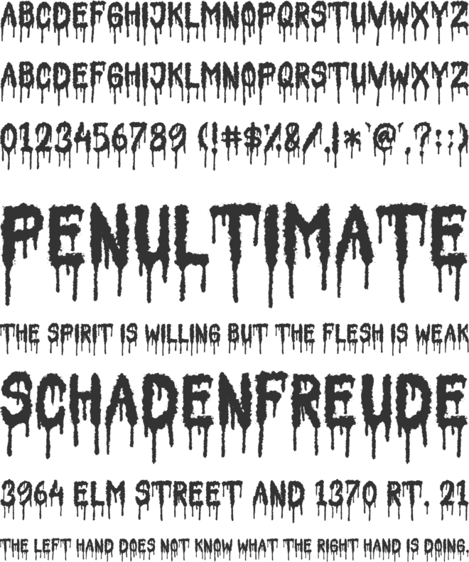 Nightmare Story font preview