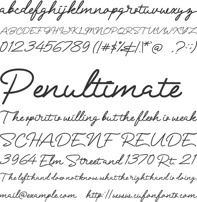 Mranggens font preview