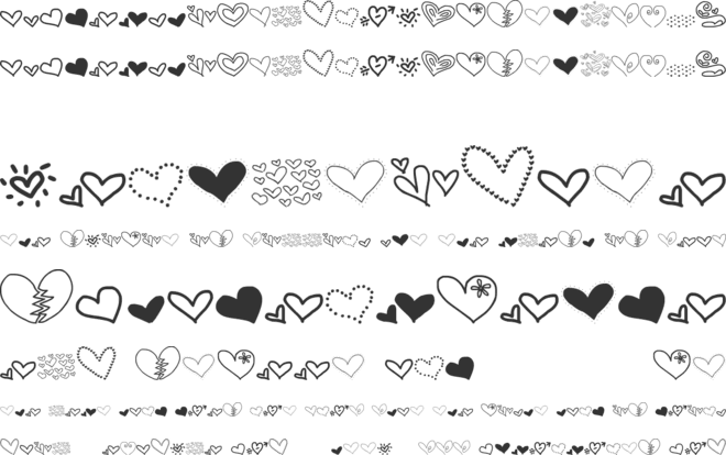 MTF Heart Doodle font preview