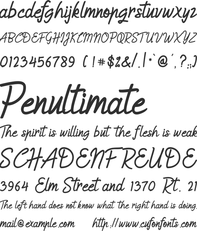 Humienly font preview