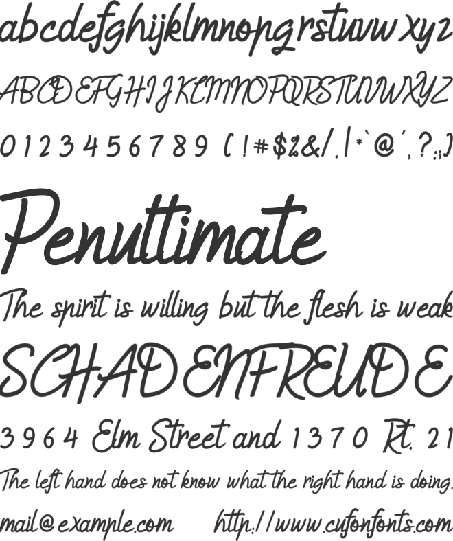Humienly font preview