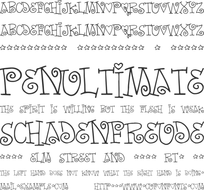 Words of Love font preview