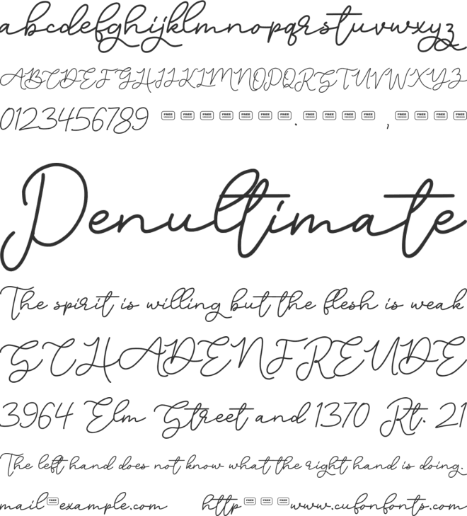 Haymone Free Trial font preview