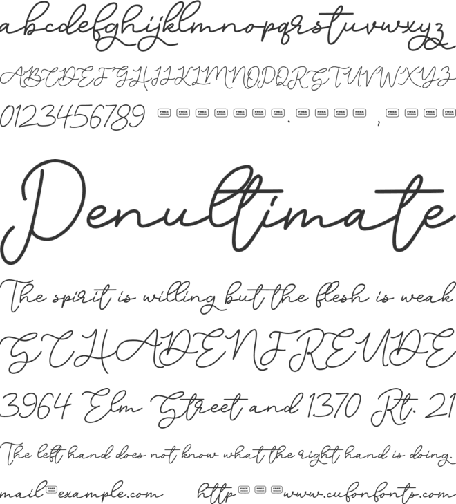 Haymone Free Trial font preview