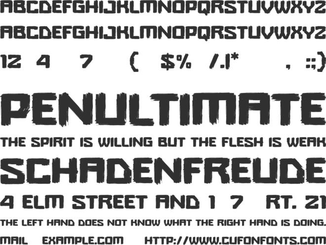 Hardness font preview