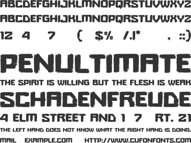 Hardness font preview