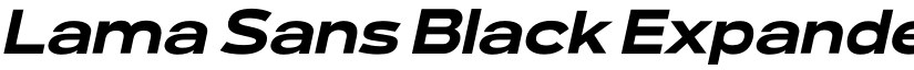 Lama Sans Black Expanded Italic font