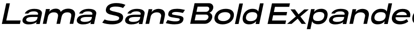 Lama Sans Bold Expanded Italic font