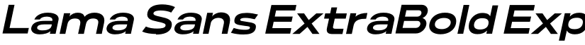 Lama Sans ExtraBold Expanded Italic font