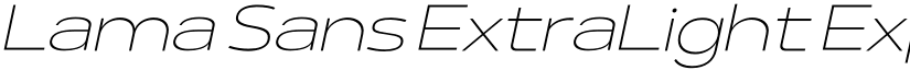 Lama Sans ExtraLight Expanded Italic font
