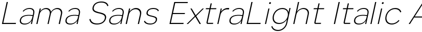 Lama Sans ExtraLight Italic font