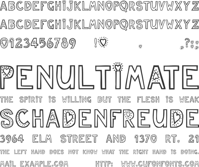 Jules Love font preview