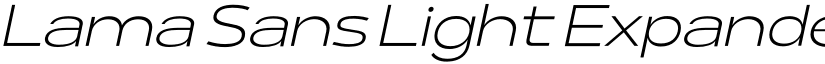 Lama Sans Light Expanded Italic font