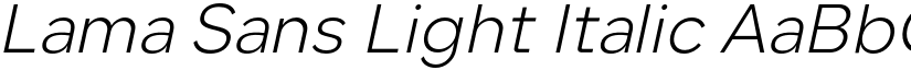 Lama Sans Light Italic font