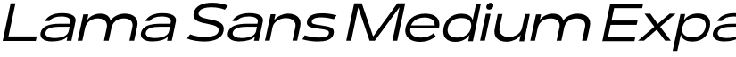 Lama Sans Medium Expanded Italic font