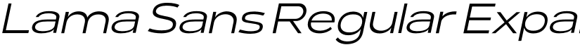 Lama Sans Regular Expanded Italic font
