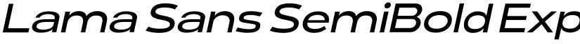Lama Sans SemiBold Expanded Italic font
