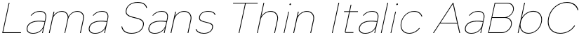 Lama Sans Thin Italic font