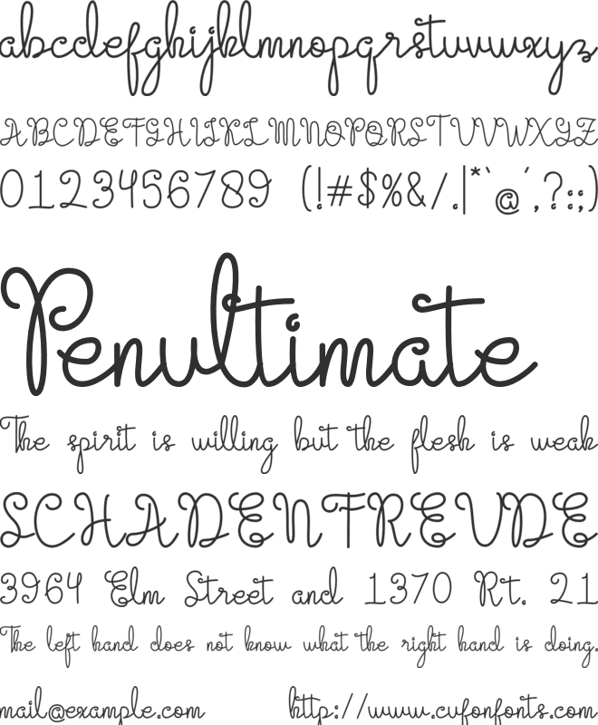 Evangetta font preview