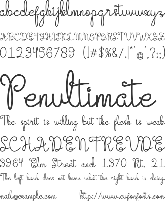 Evangetta font preview
