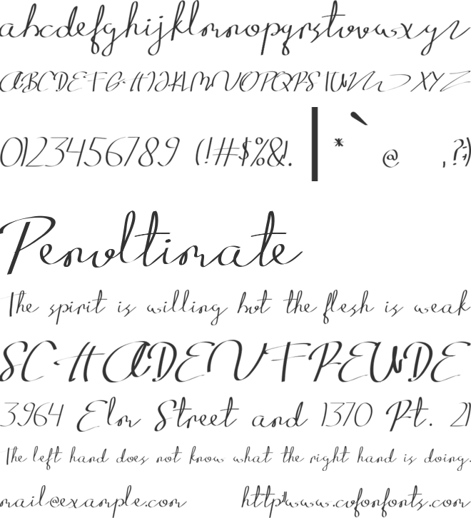 Baligraphy font preview