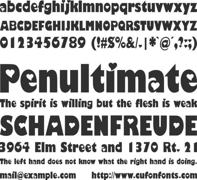 Hole-Hearted font preview