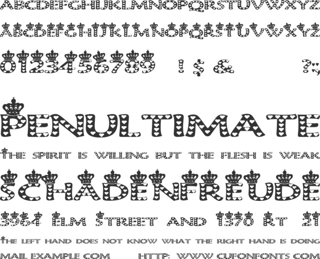 Queen of Hearts font preview