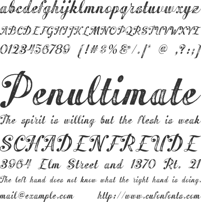 Peacher font preview